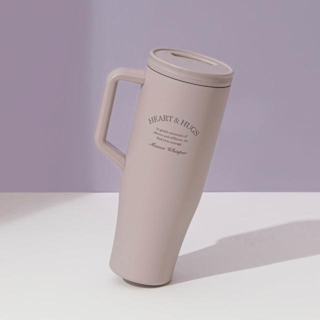 【Oolab 良杯製所】(鈦陶瓷)輕量不鏽鋼鈦陶瓷層 隨行手把杯1150ml(密封防漏/收納式吸管/可車用)