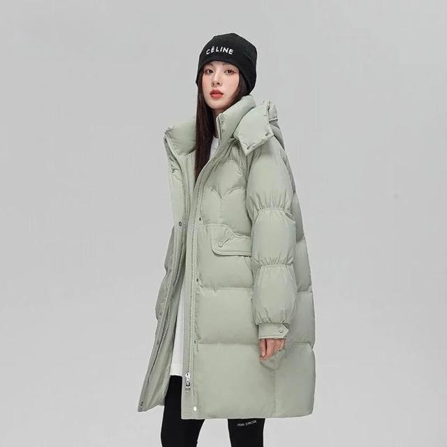 【巴黎精品】現貨限搶 真羽絨衣90%白鴨絨真狐狸毛領羽絨外套(連帽寬鬆中長版女夾克3款多色a1do6 B)