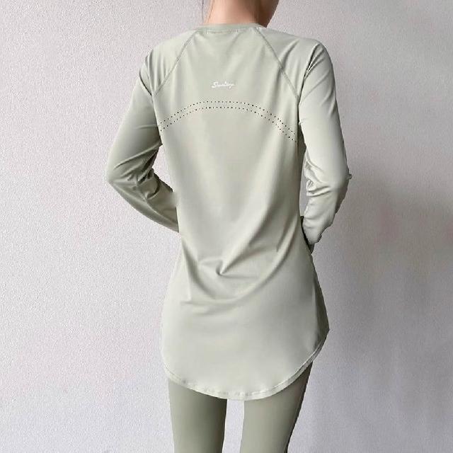 【巴黎精品】現貨限搶 運動上衣瑜珈服訓練健身跑步短袖運動T恤(中長款遮臀顯瘦速乾衣女運動服7色f1aa16)