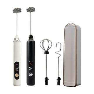 【Klova】智能數顯電動奶泡器 無線奶泡機 多檔調速 咖啡奶泡攪拌器/手持打蛋器/烘焙工具（附收納盒）