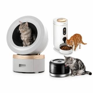 【MOVA TW】喵星艙｜貓咪全方位生活組（LR 10 Prime貓砂機+餵食器＋飲水器)(兩年保固)