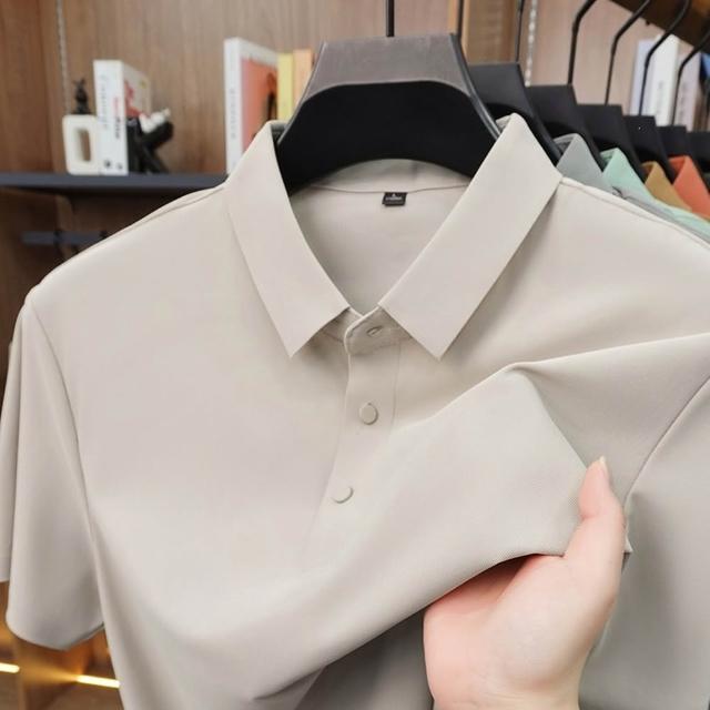 【巴黎精品】現貨+預購 男POLO衫高爾夫球衫夏季薄款冰絲涼感速乾短袖上衣(男裝吸濕排汗男襯衫3款b7a2 D)