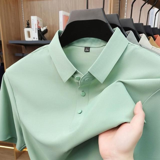 【巴黎精品】現貨+預購 男POLO衫高爾夫球衫夏季薄款冰絲涼感速乾短袖上衣(男裝吸濕排汗男襯衫3款b7a2 D)
