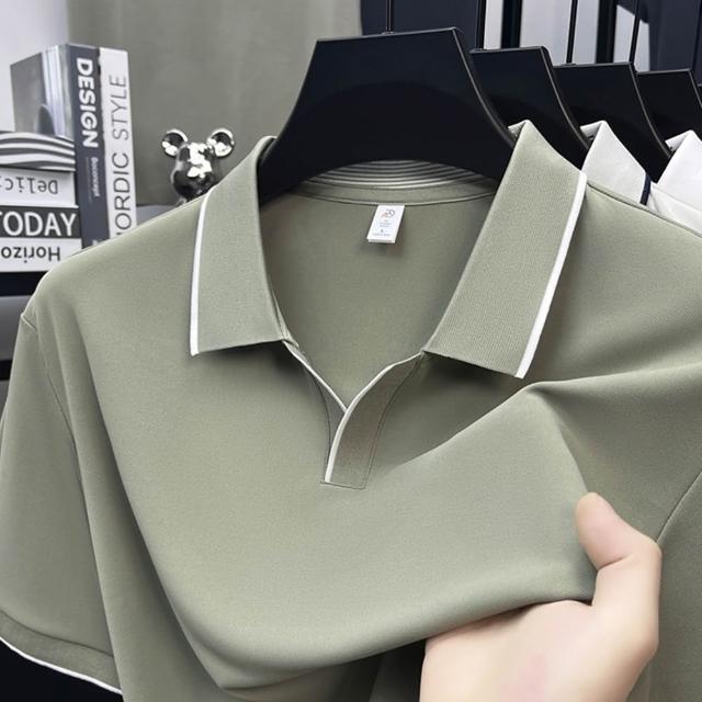 【巴黎精品】現貨+預購 男POLO衫高爾夫球衫夏季薄款冰絲涼感速乾短袖上衣(男裝吸濕排汗男襯衫3款b7a2 E)