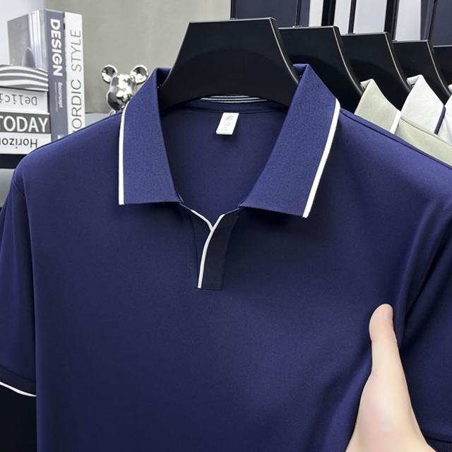 【巴黎精品】現貨+預購 男POLO衫高爾夫球衫夏季薄款冰絲涼感速乾短袖上衣(男裝吸濕排汗男襯衫3款b7a2 E)