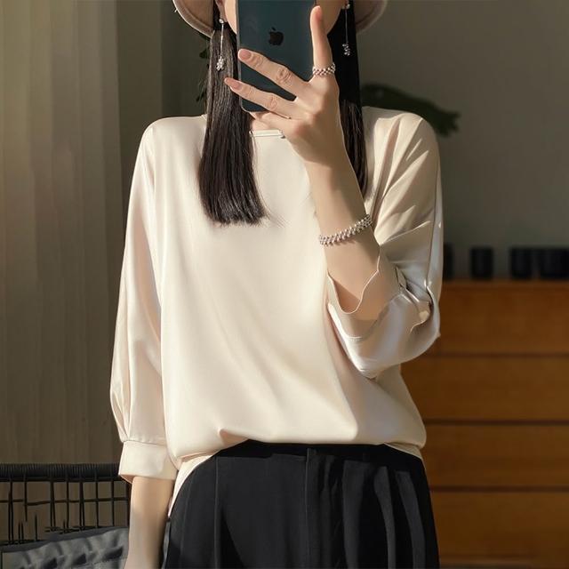 【巴黎精品】現貨限搶 頂級法式絲質上衣緞面背心名媛絲綢冰絲襯衫天絲無袖女T恤(純色3款a1iz25 C)