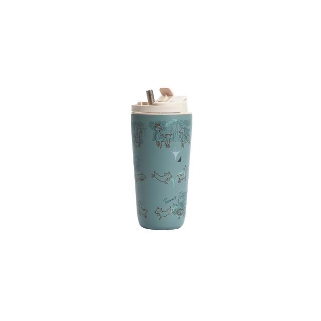 【Titanium 鈦造】純鈦跳跳杯 MiNi 跳跳愛畫畫 台灣物語系列 600ml (鈦保溫杯 台灣鈦杯 環保杯 隨行杯)