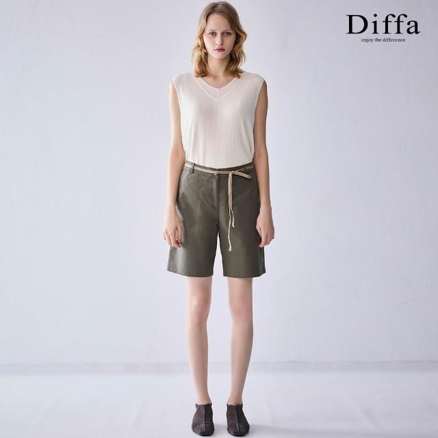 【Diffa】腰綁帶短褲-女
