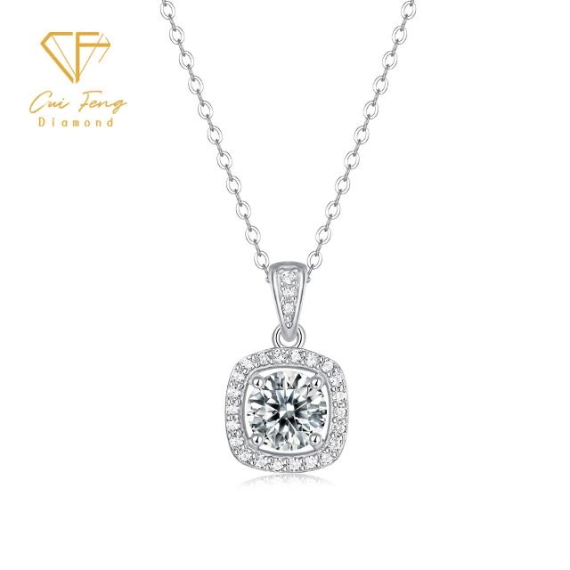【CF Diamond】｜閃耀莫桑鑽系列 (生日禮物 雙11 1克拉 男戒 女戒 項鍊 戒指 耳環 莫桑鑽 培育鑽)