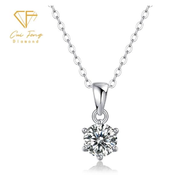 【CF Diamond】｜閃耀莫桑鑽系列 (生日禮物 雙11 1克拉 男戒 女戒 項鍊 戒指 耳環 莫桑鑽 培育鑽)