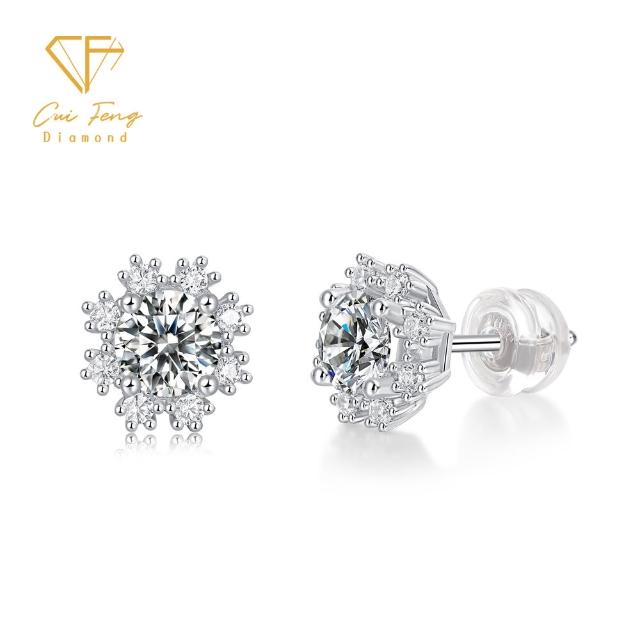 【CF Diamond】｜閃耀莫桑鑽系列 (生日禮物 雙11 1克拉 男戒 女戒 項鍊 戒指 耳環 莫桑鑽 培育鑽)