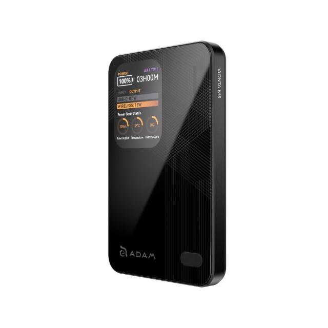 【ADAM 亞果元素】VIONTA  M5 5000mAh 磁吸無線行動電源(標示Wh/3C認證/可上飛機)