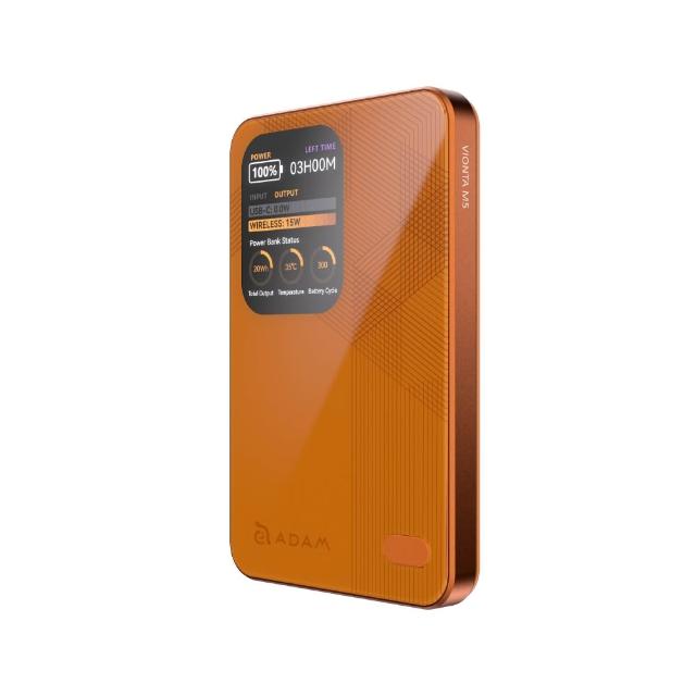 【ADAM 亞果元素】VIONTA  M5 5000mAh 磁吸無線行動電源(標示Wh/3C認證/可上飛機)