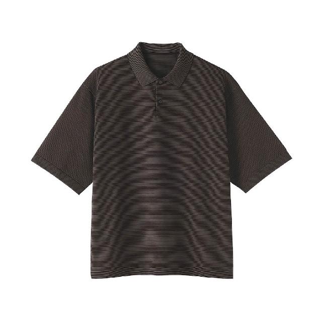 【MUJI 無印良品】男速乾可水洗針織短袖POLO衫(灰白橫紋/煙燻藍橫紋/深棕橫紋)