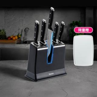 【Tefal 特福】Eversharp pro回鋒刀具五件組/含自動磨刀座(募資破300萬)