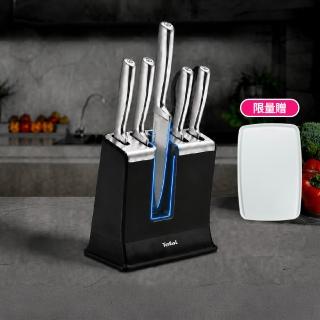 【Tefal 特福】Eversharp pro回鋒刀不鏽鋼刀具六件組/含自動磨刀座(募資破300萬)
