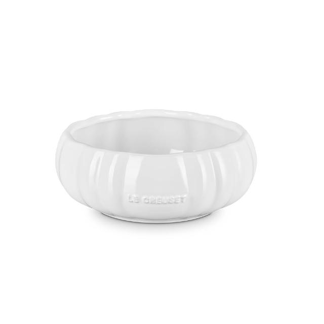 【Le Creuset】萬聖節 瓷器南瓜造型湯碗750ml (雪花白/火焰橘 2色選1)