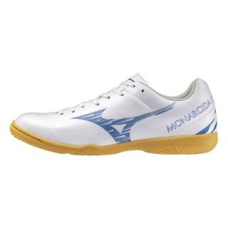 【MIZUNO 美津濃】Morelia Sala Club In 男女 室內足球鞋 平底 寬楦 白藍 Q1GA242825