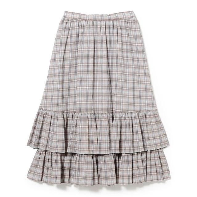 【BEAMS】官方旗艦館 BEAMS BOY / 女裝 格紋 層次 長裙
