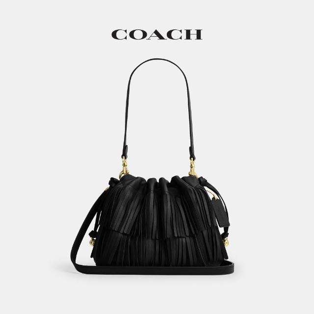 【COACH】蔻馳官方直營 FAYE 流蘇/絎縫細節拉繩包 斜背包 側背包 單肩包-多色任選(CFQ72/CFQ73/CCZ56)