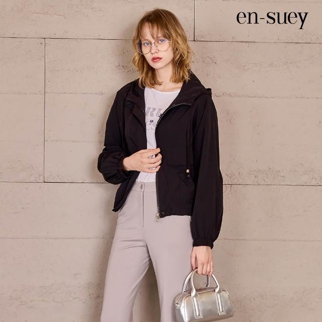 【en-suey 銀穗】網路限定 工裝風連帽抽繩短款長袖外套-女