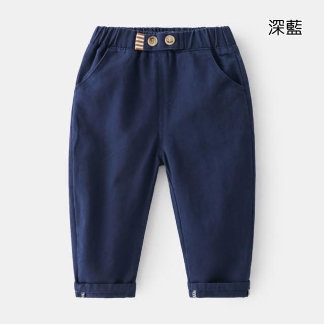 【橘魔法】腰扣造型鬆緊褲頭休閒褲 兒童 童裝 小童 中童 男童 卡其褲 長褲 褲子