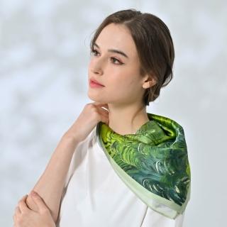 【闕蘭絹】多款印花100%蠶絲緞面方巾