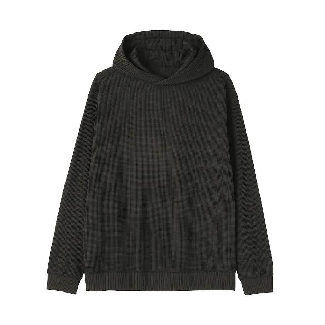 【MUJI 無印良品】男鬆餅紋連帽上衣(柔白/淺灰/黑色/深摩卡棕)