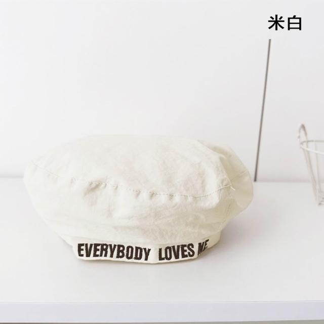 【橘魔法】韓系皮標字母貝雷帽  男童 女童 兒童 童帽 中性款 畫家帽 帽子