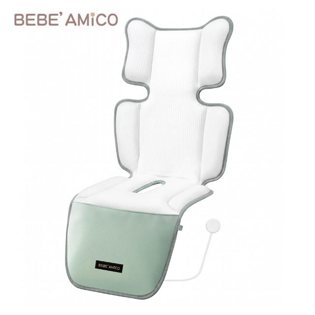 【BEBE Amico】小白鯨極地隨行智能風扇嬰兒涼感墊(推車涼墊 汽座涼墊 推車坐墊 汽座坐墊)