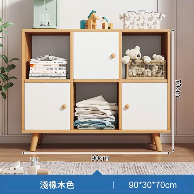 【靚白家居】奶油風格子櫃 寬90高70深30CM 電視櫃(收納櫃 置物櫃 隔間櫃 屏風櫃 收納 展示櫃 櫥櫃)