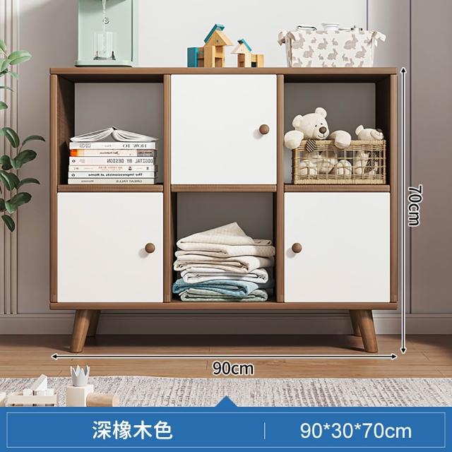 【靚白家居】奶油風格子櫃 寬90高70深30CM 電視櫃(收納櫃 置物櫃 隔間櫃 屏風櫃 收納 展示櫃 櫥櫃)