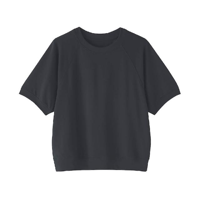 【MUJI 無印良品】女輕量裏毛圓領短袖T恤(柔白/灰色/黑色/深藍)