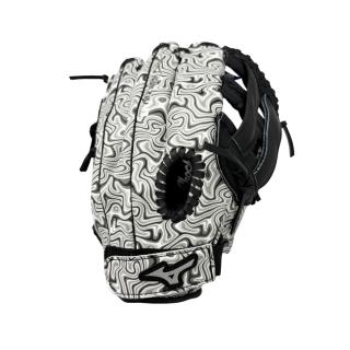 【MIZUNO 美津濃】6-10Y初階入門魔鬼氈棒球手套約11.5吋井字檔黑灰迷彩(1ATGY26843)
