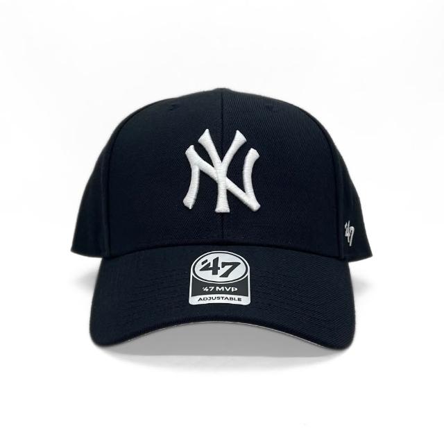 【47brand】MVP 紐約洋基鴨舌帽 MLB棒球帽 男女 魔鬼氈調節帽帶老帽 硬頂剌繡大標白NY彎帽