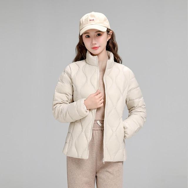 【巴黎精品】現貨限搶 真羽絨90%白鴨絨輕羽絨外套輕便羽絨衣(立領保暖夾克女外套6色a1hd5)