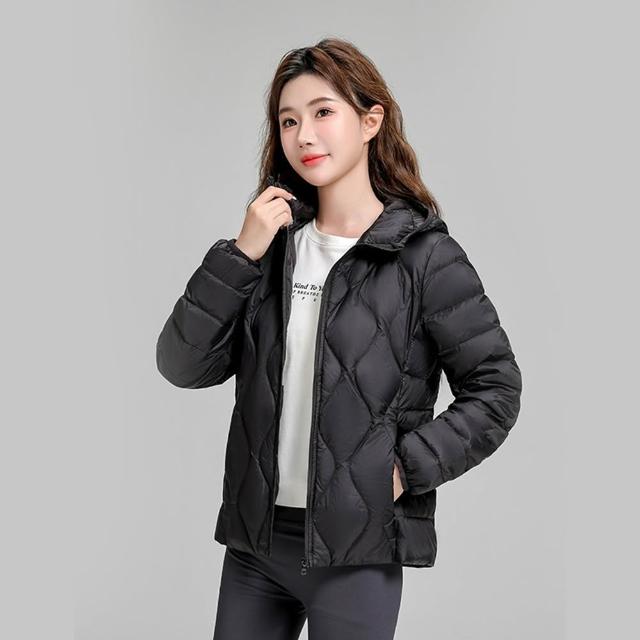 【巴黎精品】買一送一 現貨限搶 真羽絨90%白鴨絨輕羽絨外套羽絨衣保暖夾克立領連帽女外套2款a1hd10