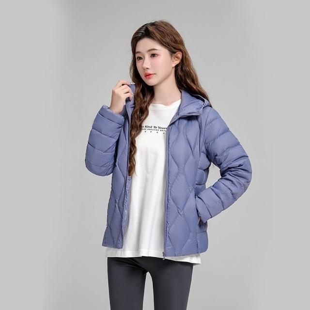 【巴黎精品】買一送一 現貨限搶 真羽絨90%白鴨絨輕羽絨外套羽絨衣保暖夾克立領連帽女外套2款a1hd10