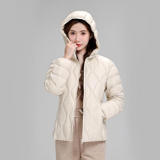 【巴黎精品】買一送一 現貨限搶 真羽絨90%白鴨絨輕羽絨外套羽絨衣保暖夾克立領連帽女外套2款a1hd10
