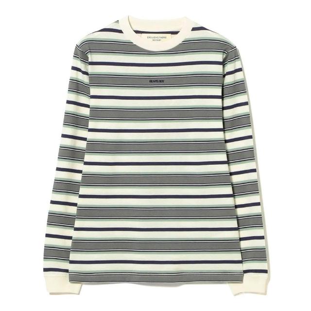 【BEAMS】官方旗艦館 BEAMS BOY / 女裝 刺繡 橫條紋 長袖 T恤