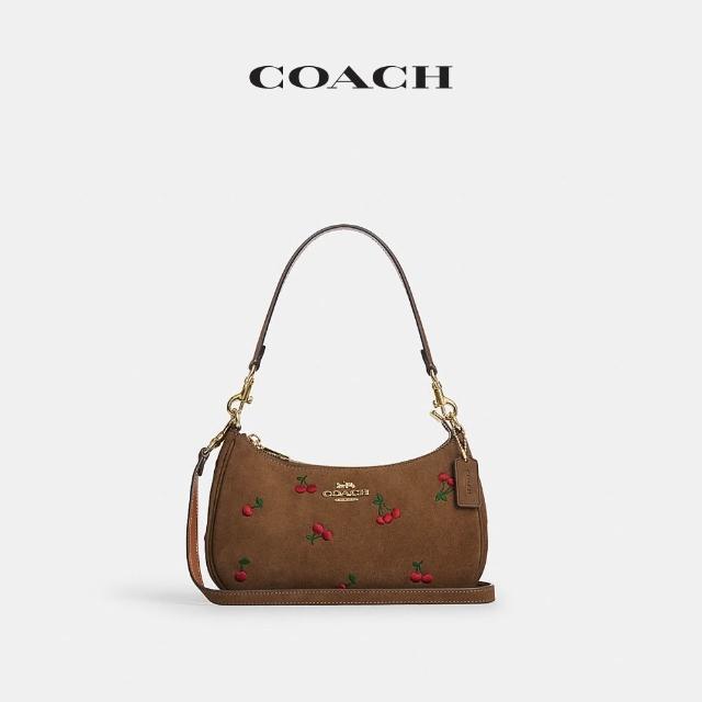 【COACH】蔻馳官方直營 TERI 絲緞面串珠/櫻桃刺繡單肩手袋 單肩包 斜背包-多款任選(CET14/CFQ27)