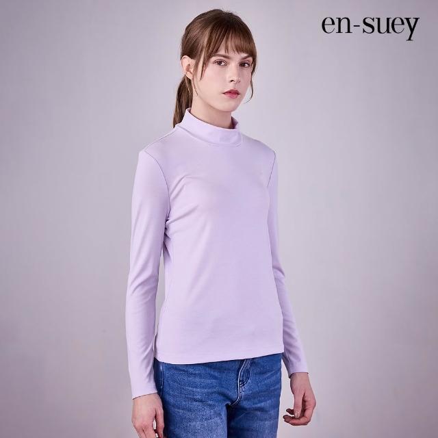 【en-suey 銀穗】EU彈性修身半高領內搭上衣-女