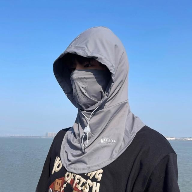 【LEESA】防曬面罩\防曬頭套\騎行帽\頭套\帽子\涼感面罩\護頸套頭\防曬帽\騎車面罩\帽子口罩一