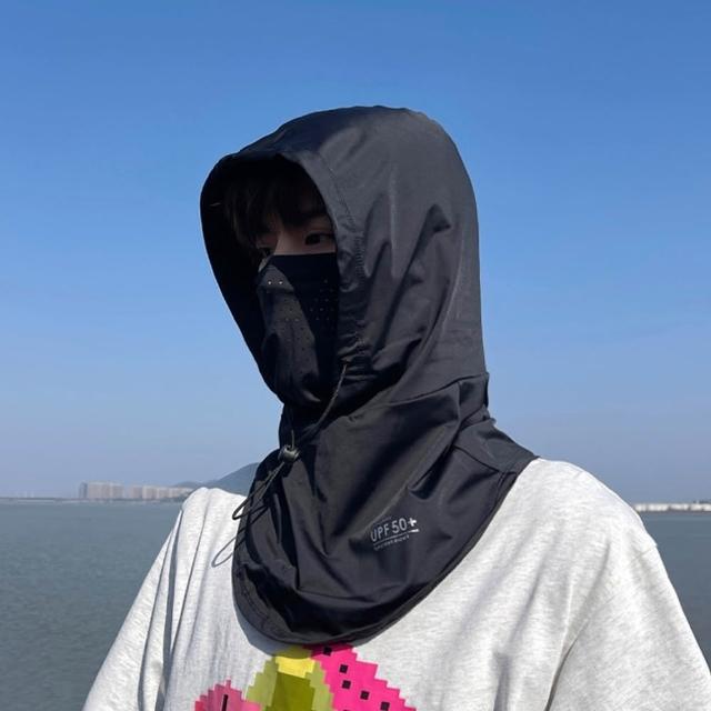 【LEESA】防曬面罩\防曬頭套\騎行帽\頭套\帽子\涼感面罩\護頸套頭\防曬帽\騎車面罩\帽子口罩一