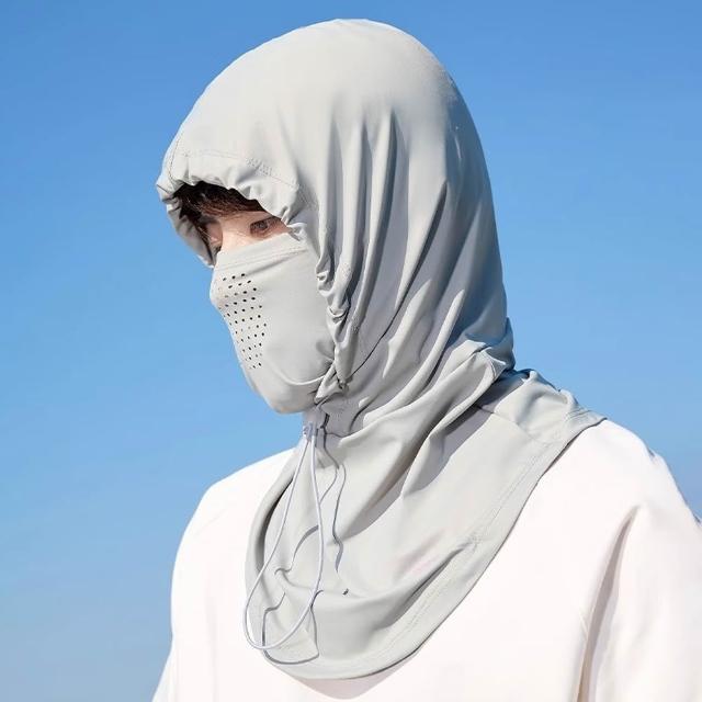 【LEESA】防曬面罩\防曬頭套\騎行帽\頭套\帽子\涼感面罩\護頸套頭\防曬帽\騎車面罩\帽子口罩一