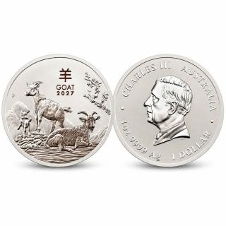 (行闊國際) 1盎司 澳洲伯斯鑄幣廠-2027 羊年 9999%白銀 銀幣