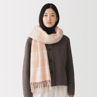 【MUJI 無印良品】蓬鬆羊毛大披肩/格紋(淺灰格紋/深灰格紋/淺粉格紋/淺黃格紋/灰棕格紋)
