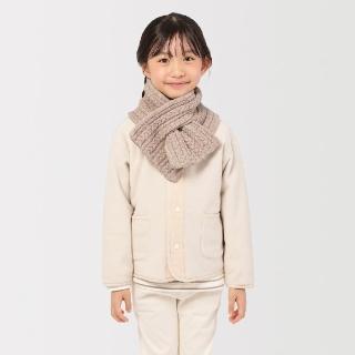 【MUJI 無印良品】兒童棉混伸縮圍巾(米色/淺粉/淺藍/深藍)
