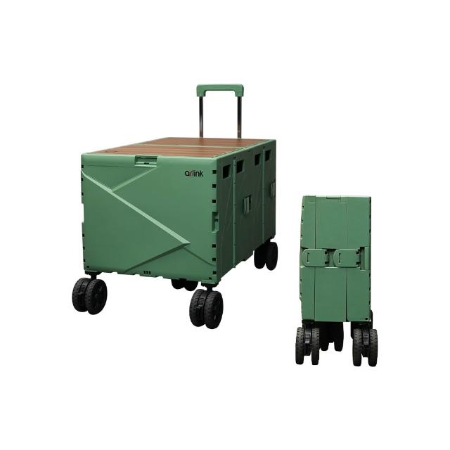 【Arlink】2入組 TL142 中輪定向雙格擴充式 露營推車 140L(折疊手推車/平板推車/買菜拖車/旅行推車)