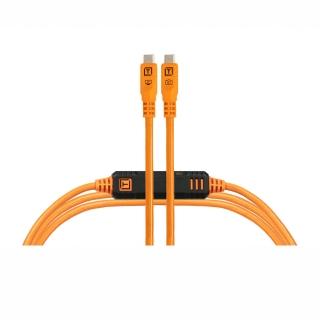 【TETHER TOOLS】TetherPro Optima 10G USB-C 直式對直式 USB-C 轉 USB-C 直線連接傳輸線 亮橘色(公司貨)